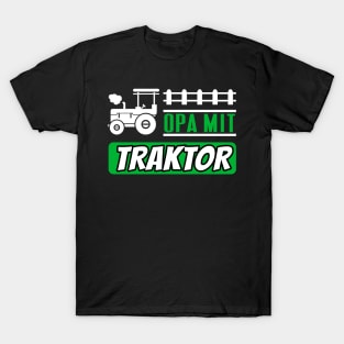 Opa mit Traktor lustiges Herren Landwirt Rentner T-Shirt